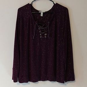 NWOT Soma Purple Long Sleeve Size Large